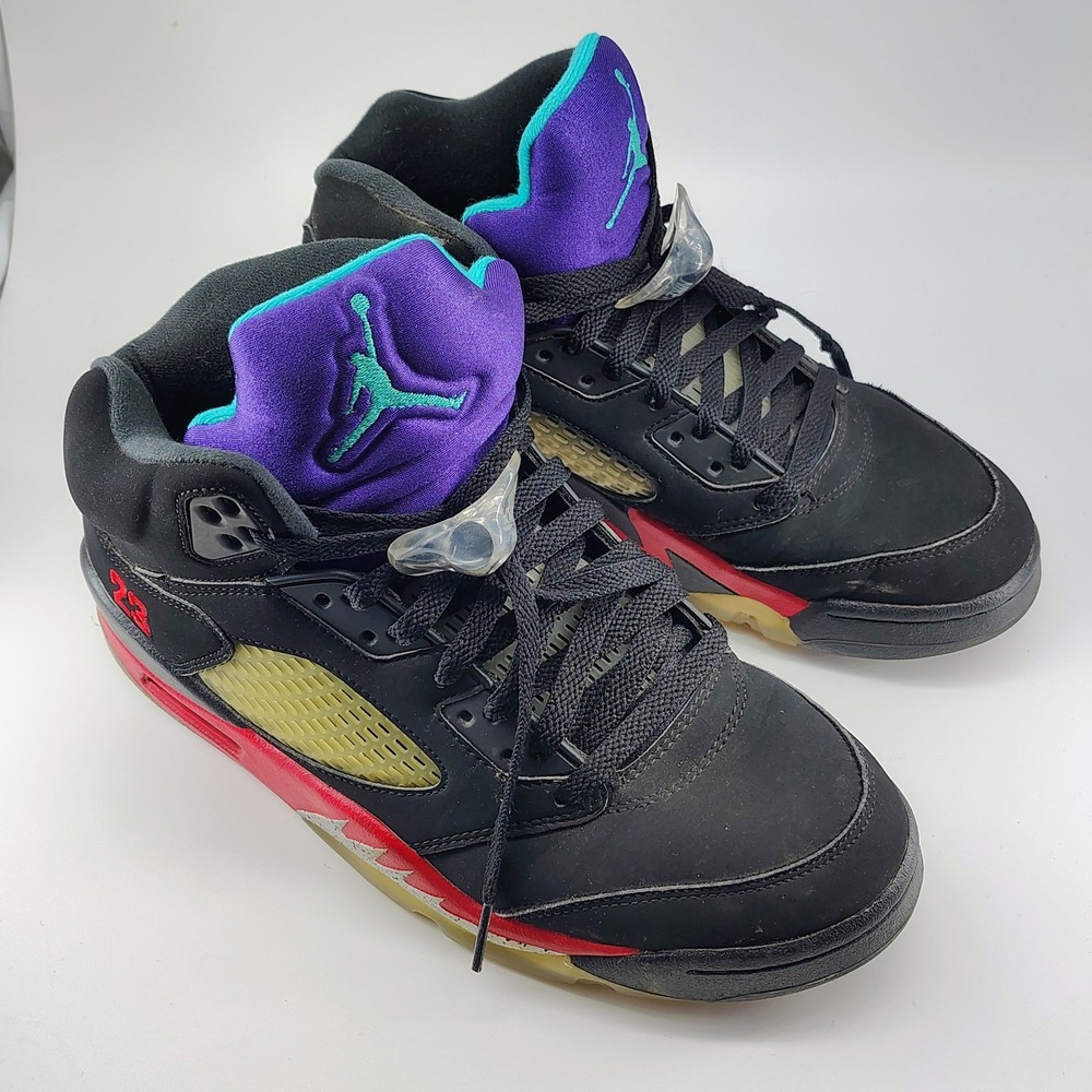 Air Jordan 5 Retro V 'Grape Ice' Black Fire Red Purple Teal Men's Sneakers Shoes